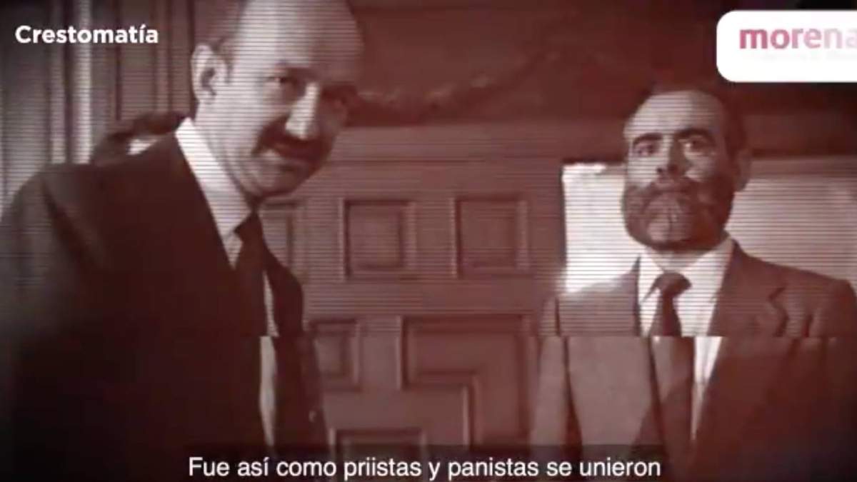 Carlos Salinas y Diego Fernández, en el video de Morena