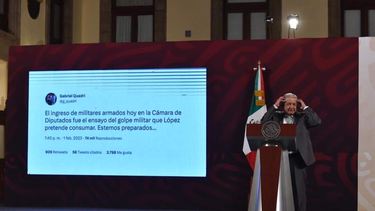 El presidente habla sobre un tuit de Gabriel Quadri sobre el rechazo a que entraran militares a la Cámara de Diputados
