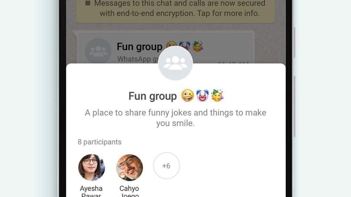Grupos en la app de mensajería