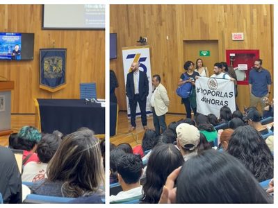 Corren al secretario del Trabajo de una conferencia en la UNAM (Video)