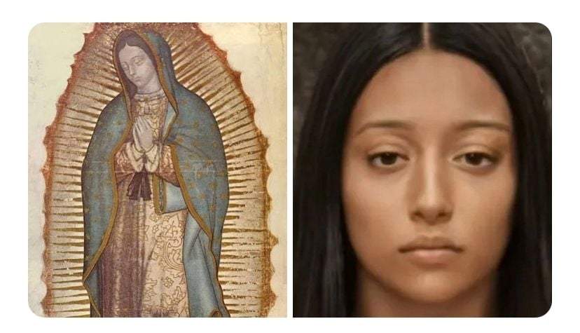 Rostro de la Virgen de Guadalupe recreado con IA