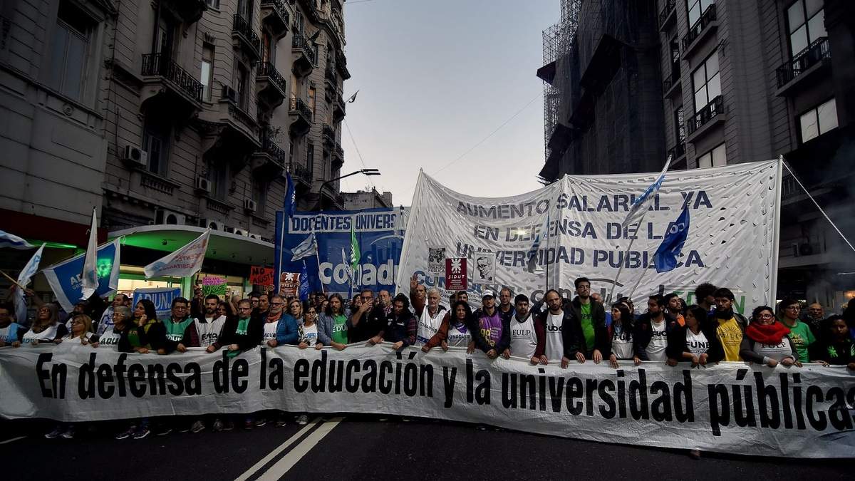 La marcha universitaria se da en rechazo al ajuste del Gobierno contra las casas de estudio. Fuente: (X)