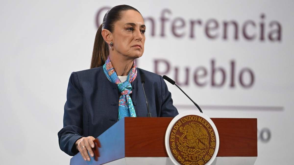 La mandataria durante la conferencia matutina