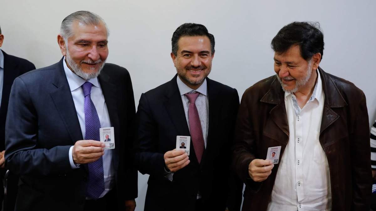 Adán Augusto López, Miguel Ángel Yunes Linares y Gerardo Fernández Noroña el 18 de febrero