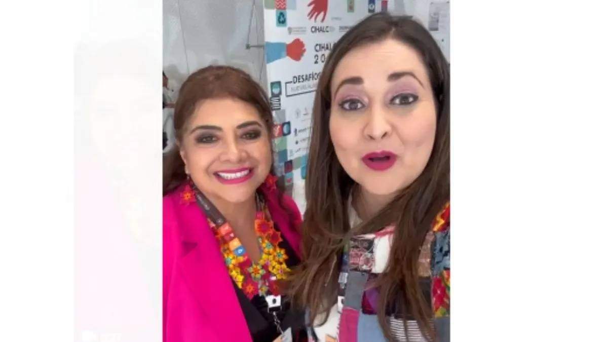 La exalcaldesa de Iztapalapa, Clara Brugada, y la diputada federal del PRI, Cynthia López Castro