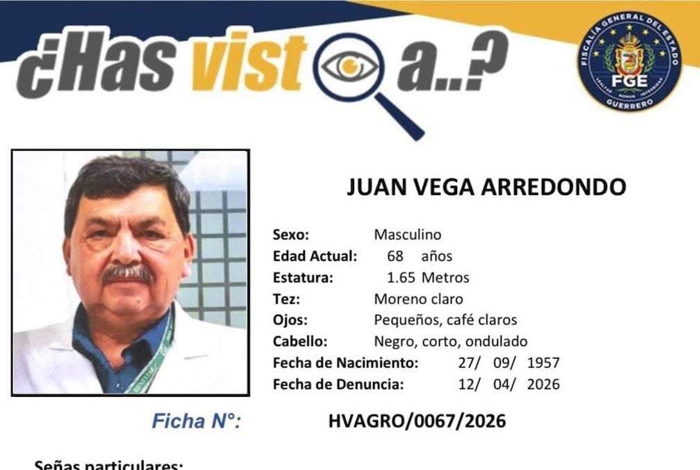 Ficha de búsqueda de Juan Vega Arredondo