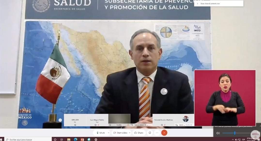 Hugo López-Gatell en la conferencia que esta vez fue a distancia