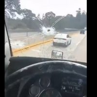 Trailero recibe un balazo, pero logra huir de asaltantes en la autopista México-Puebla (Video)