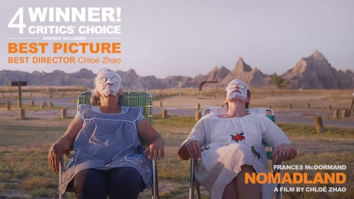 Nomadland, protagonizada por Frances McDormand, ganó el premio a mejor película