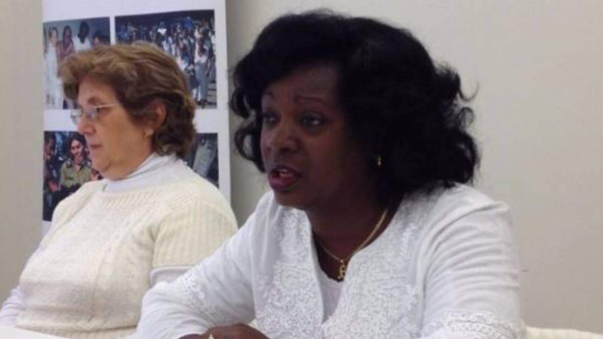 La líder de las Damas de Blanco, Berta Soler, en rueda de prensa en Madrid