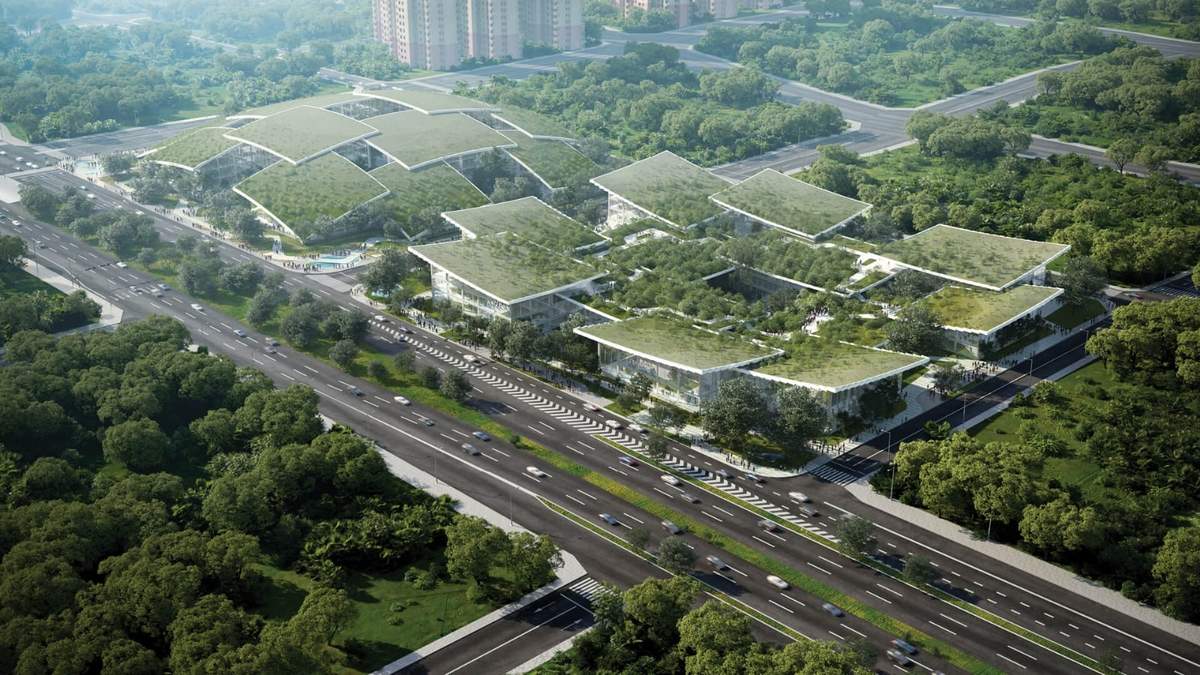 El diseño de Cloud Valley, la ciudad futurista. Fuente: (Twitter)