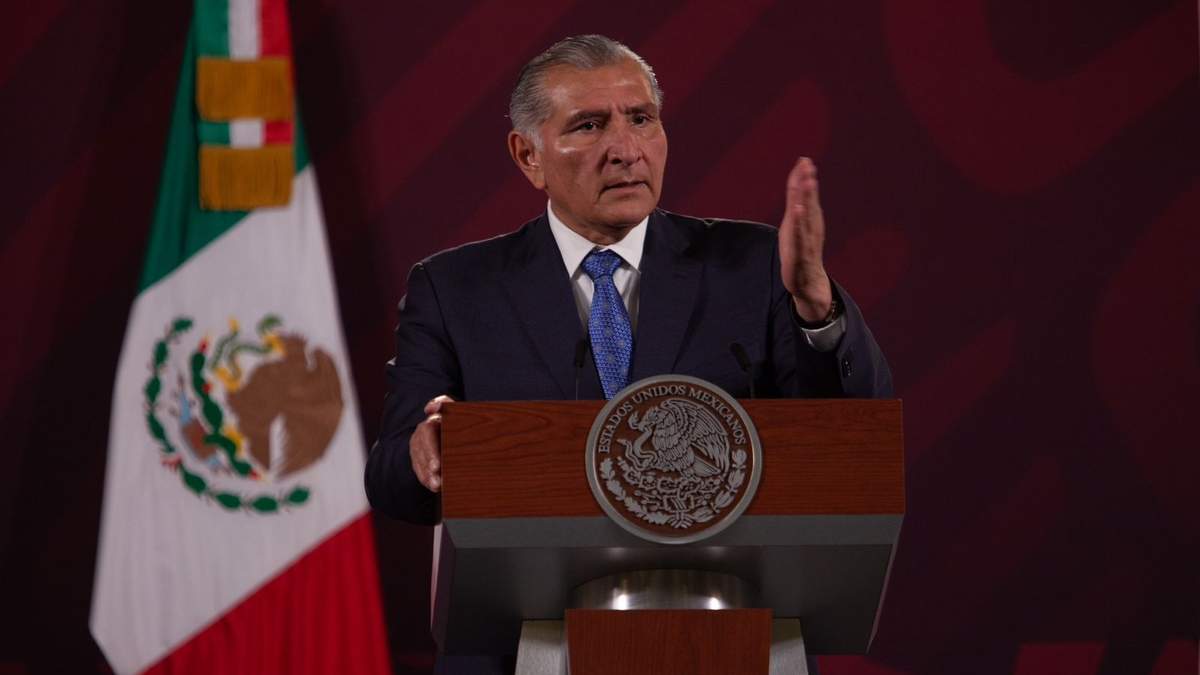 Adán Augusto López, secretario de Gobernación, en la conferencia matutina del 25 de abril de 2023