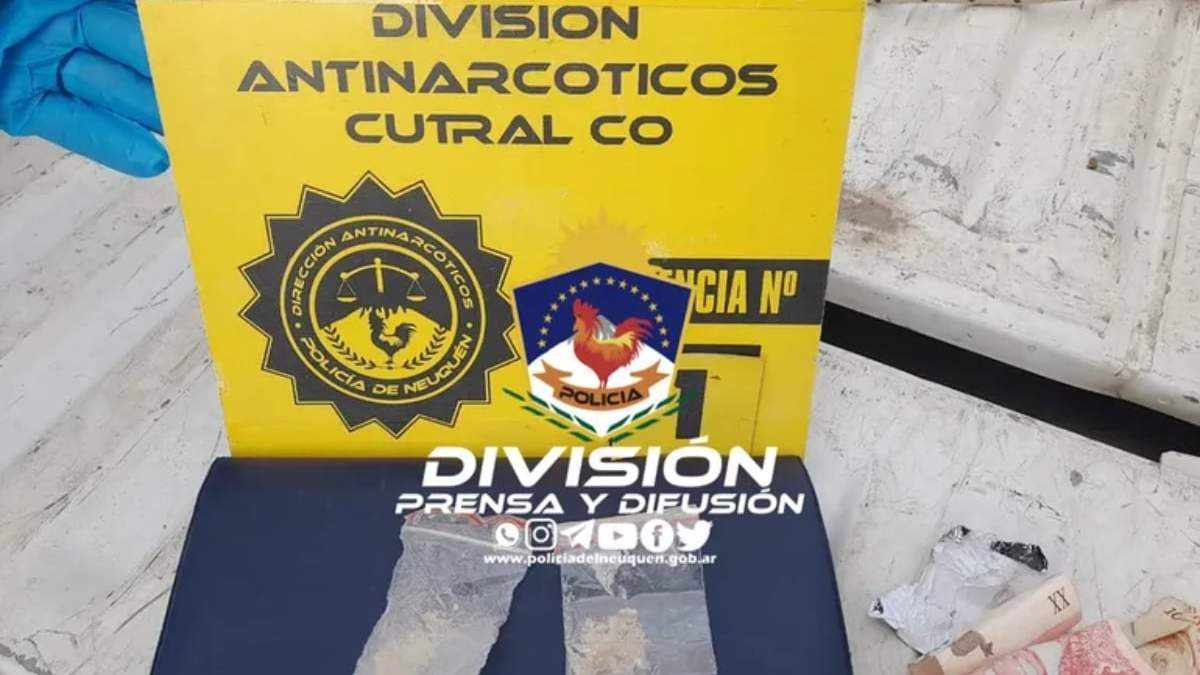 Parte de la droga detectada por Polo, el perro policía. Fuente: (Policía de Neuquén)