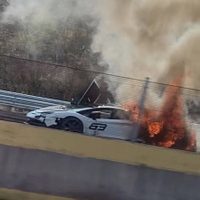 Captan en video incendio de un Lamborghini Aventador en la Autopista del Sol