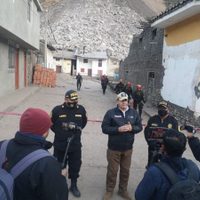 Pánico y desesperación causa alud en Chavín de Huántar, Perú