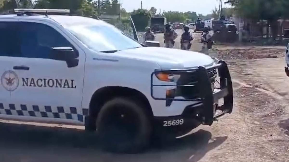 Personal de la Guardia Nacional en la zona del enfrentamiento