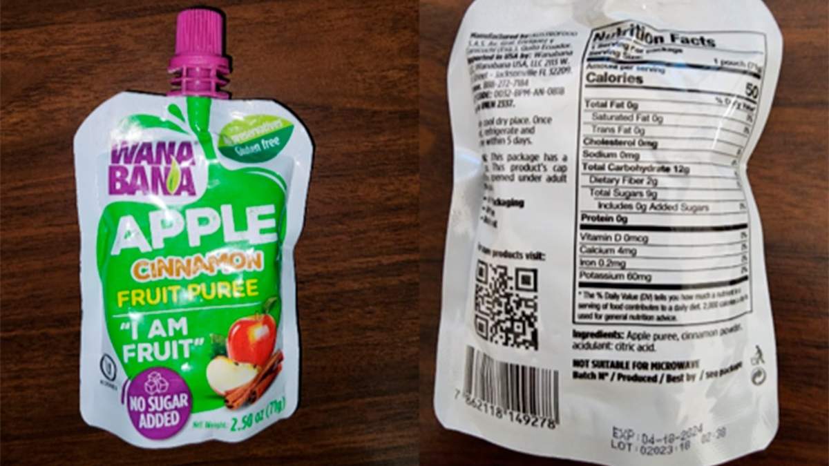 El alimento WanaBana de manzana y canela