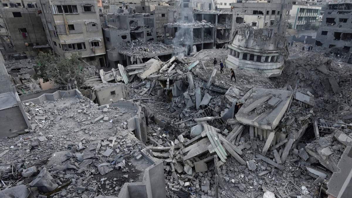 Destrucción luego de los bombardeos israelíes en la Franja de Gaza