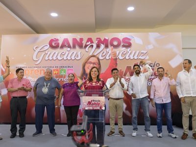 Conteo rápido del INE da una holgada victoria a Rocío Nahle en Veracruz