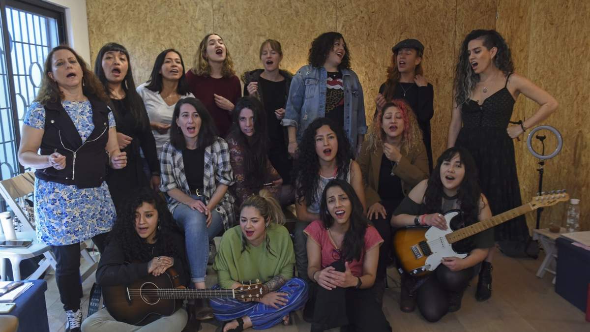 Integrantes del colectivo musical El Palomar, coro que cantó con Vivir Quintana