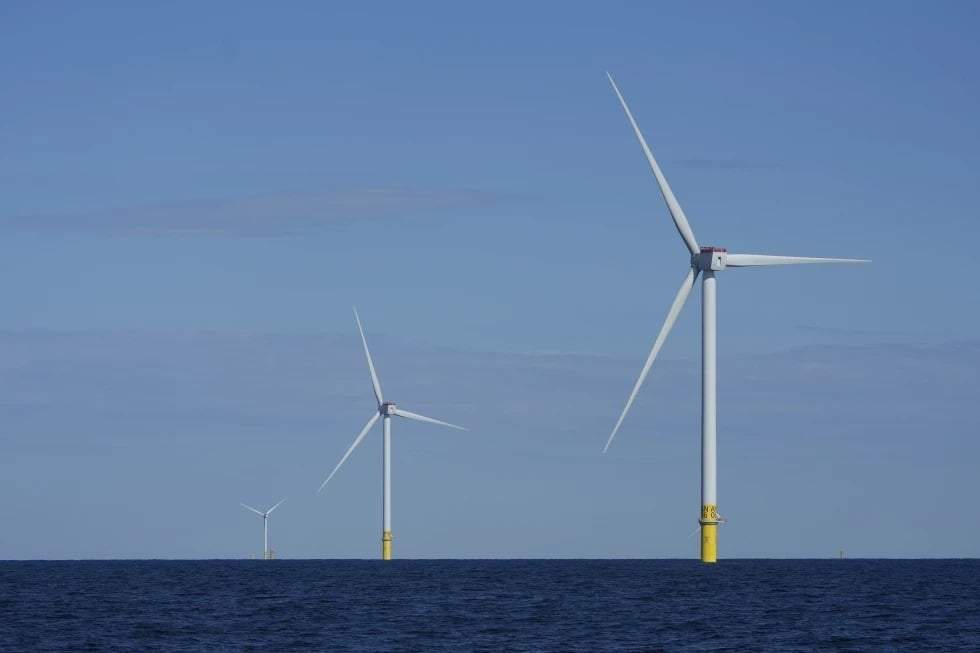 Molinos de energía eólica frente a la costa de Block Island, Rhode Island, el 9 de octubre de 2024.
