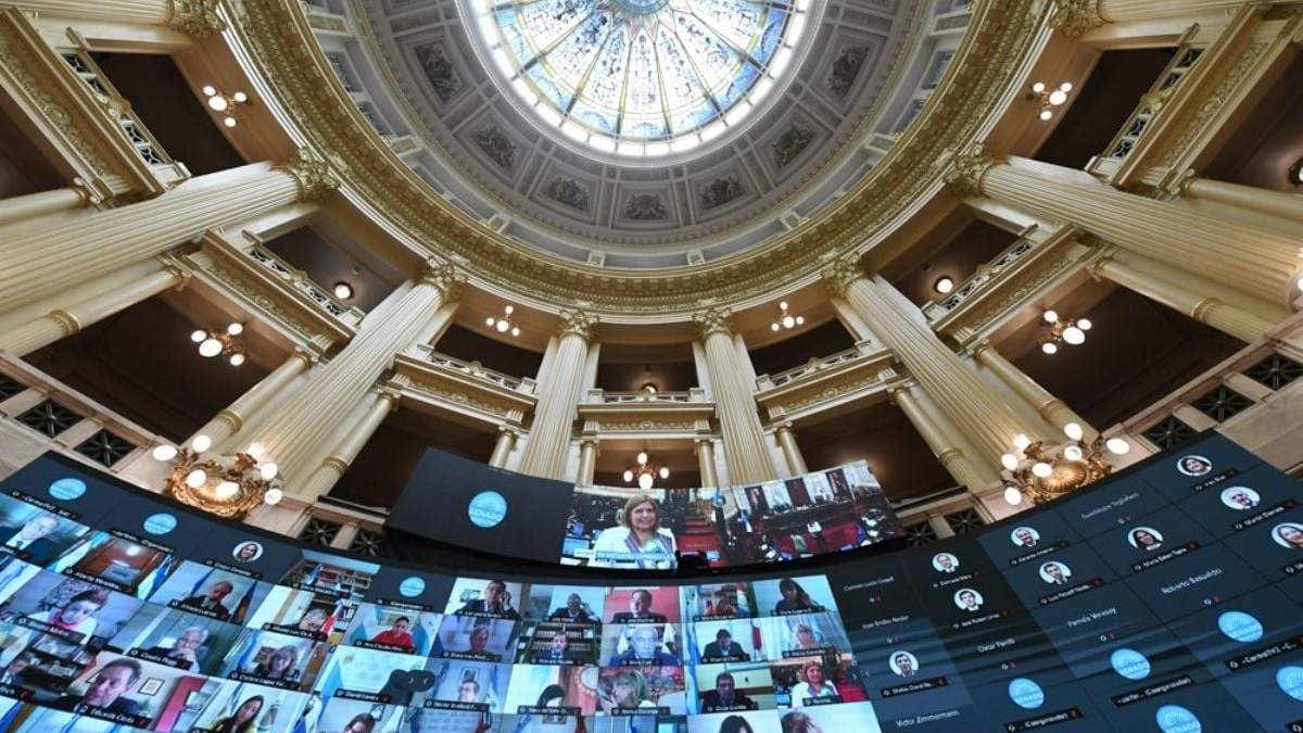 Sesión virtual en el Senado de Argentina