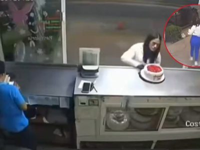 Exhiben a 'Lady Pastel' por robarse uno en Acapulco; así la captaron huyendo con el postre en una camioneta | VIDEO