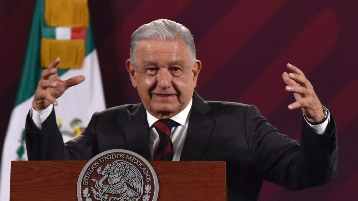 El presidente durante la conferencia de prensa en Palacio Nacional