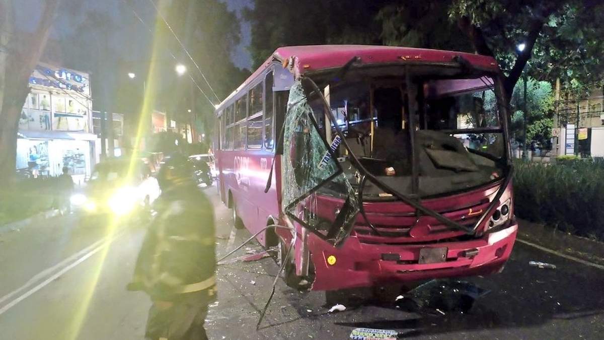 La unidad de transporte público accidentada