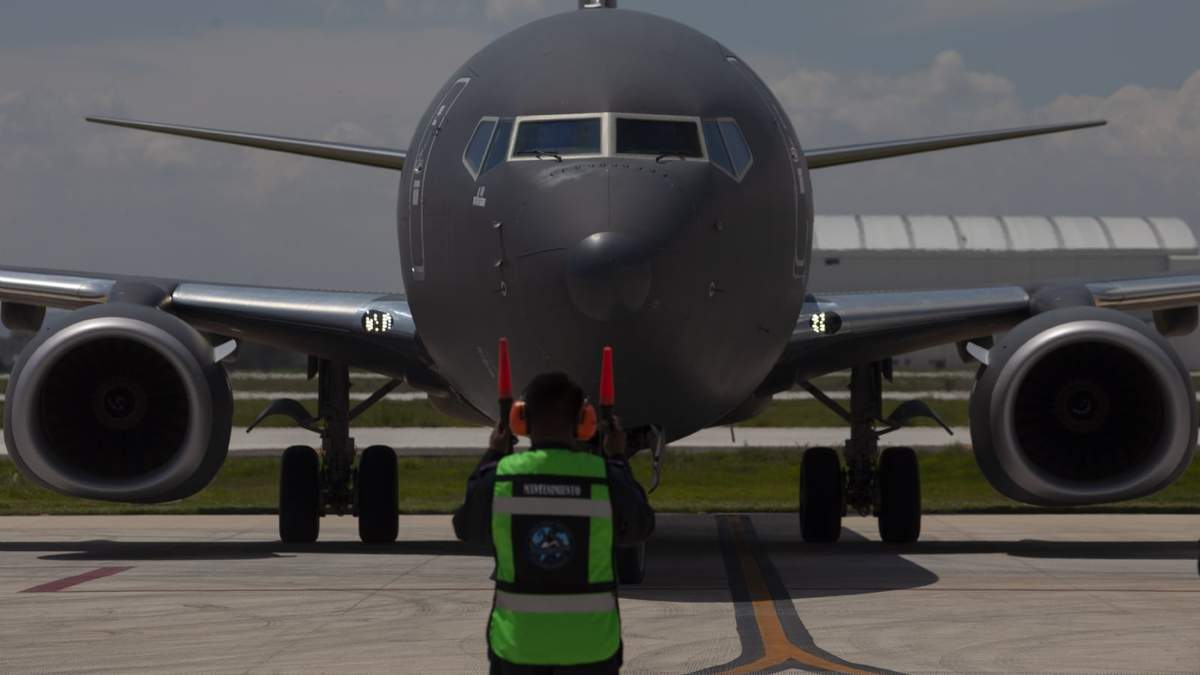 Un avión de la Fuerza Aérea Mexicana en Santa Lucía