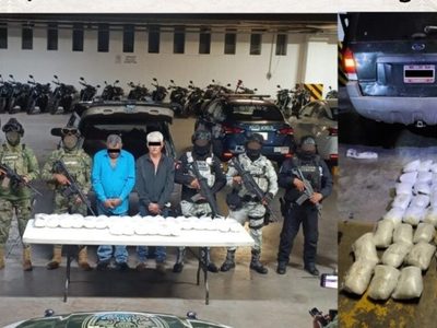 Detienen en Morelos a dos hombres con 40 kilogramos de "cristal" y decomisan cerca de 8 mdp