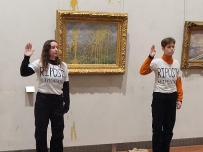 Activistas lanzan sopa a un cuadro de Monet en un museo en Francia (Video)