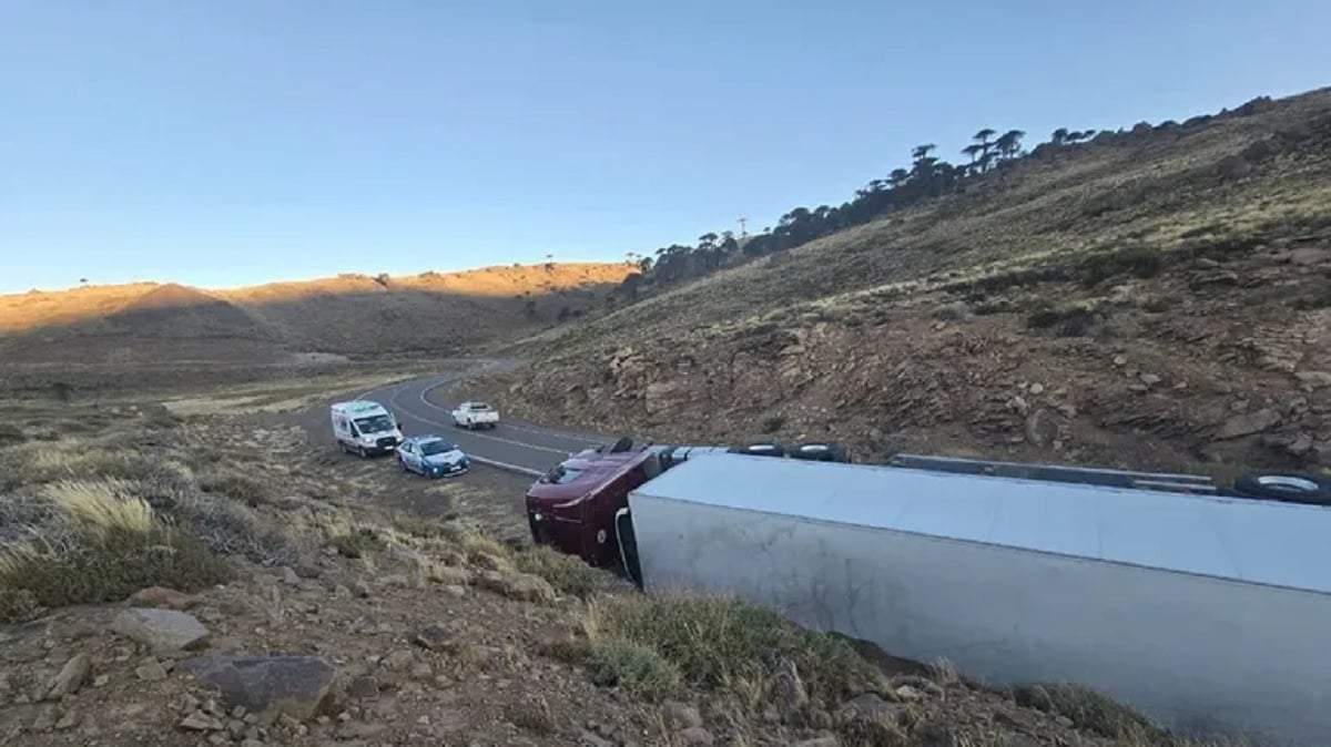 El camión quedó recostado sobre su lateral izquierdo. Fuente: (RSM)