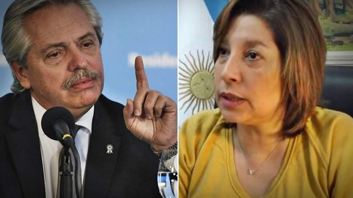 Alberto Fernández y Arabela Carreras. Fuente: (Minuto Neuquén)