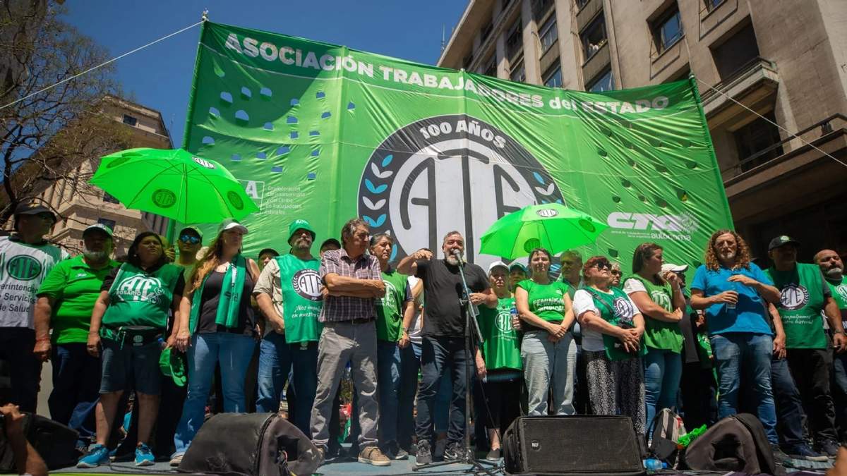 La ATE mantiene su rechazo a las políticas de ajuste del Gobierno. Fuente: (X)