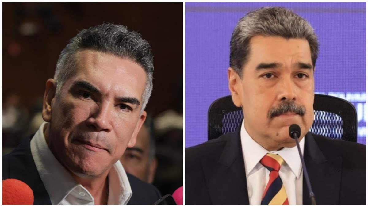 El dirigente nacional del PRI, Alejandro Moreno, y el presidente de Venezuela, Nicolás Maduro