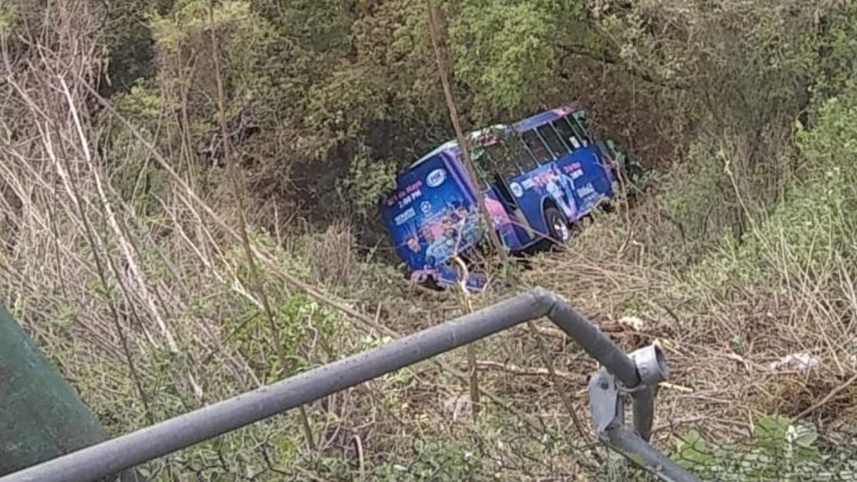 El autobús accidentado en Cuajimalpa