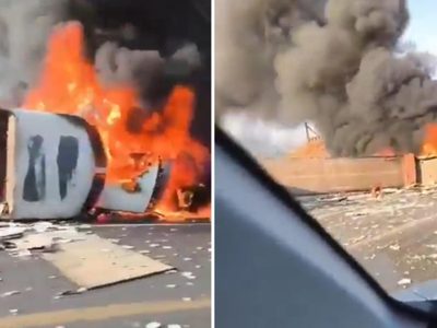 Chocan de frente un tráiler y una camioneta Urvan en la autopista Siglo XXI; mueren ocho