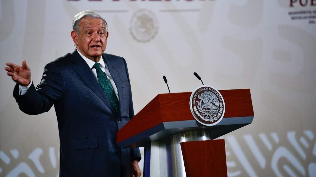El presidente durante su conferencia de prensa en Palacio Nacional