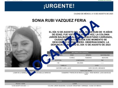 Localizan en Chimalhuacán a Sonia Rubí, quien desapareció en el Metro de la CDMX