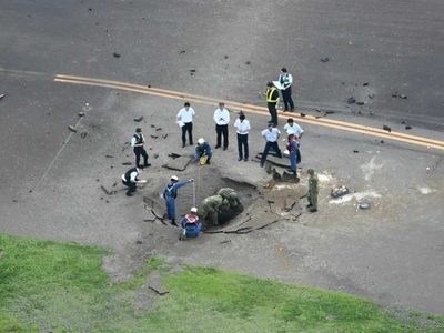 Una bomba estadounidense de la Segunda Guerra Mundial explotó en un aeropuerto de Japón y obligó a cerrarlo temporalmente