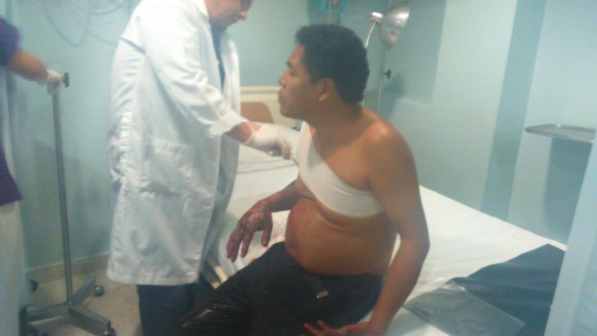 Alfredo Ramírez en el hospital Santa Fe, el 27 de septiembre de 2014.