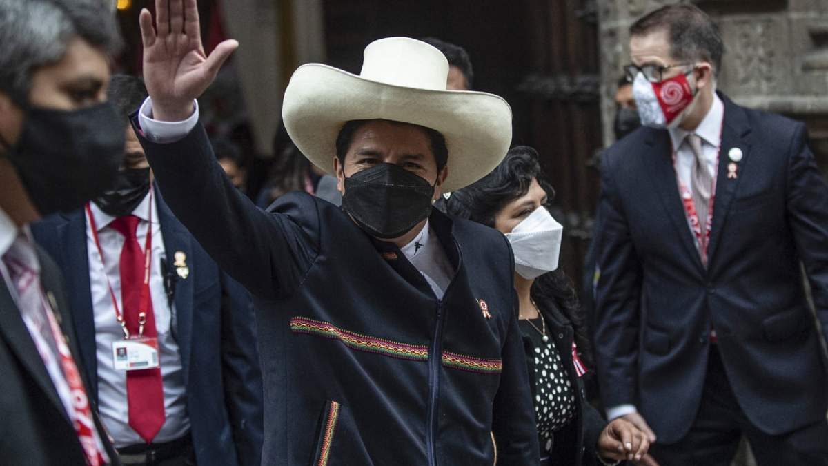 El flamante presidente de Perú, Pedro Castillo. Fuente: (Twitter)