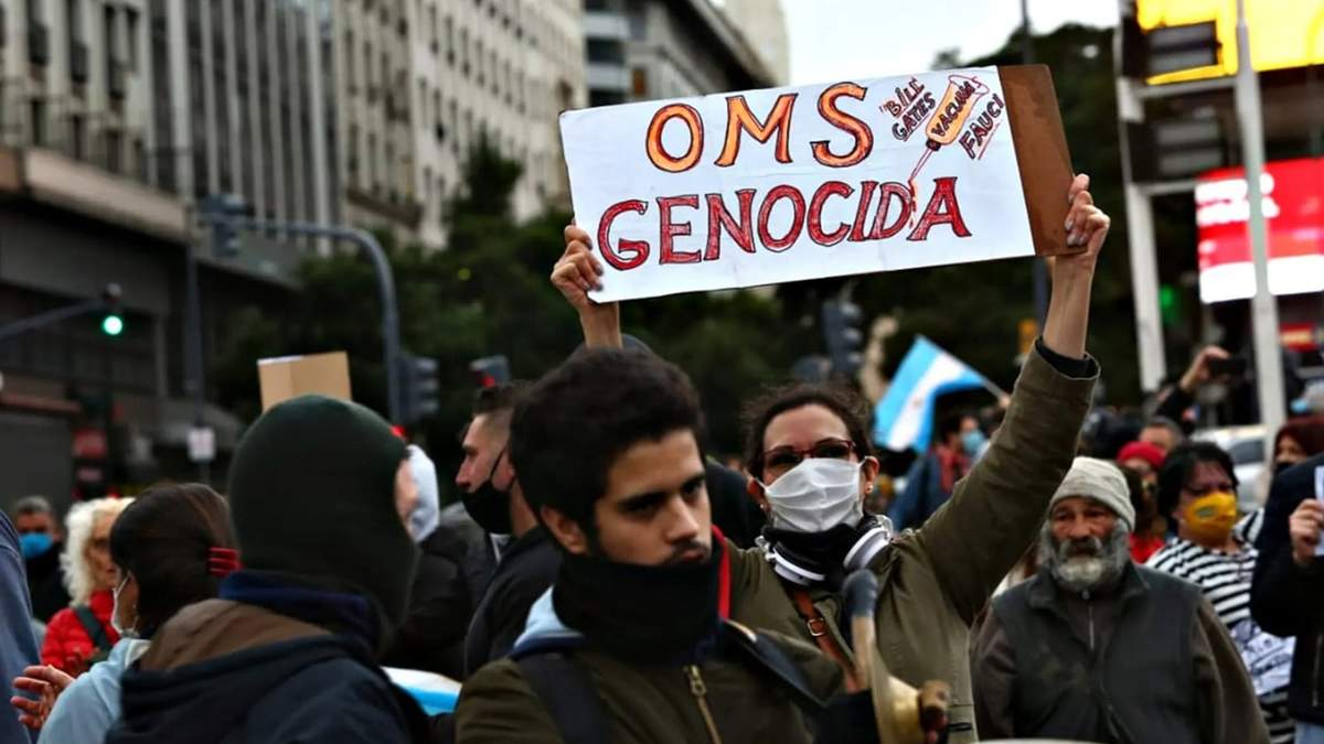 Protesta anticuarentena frente al Obelisco. Fuente: (Twitter)