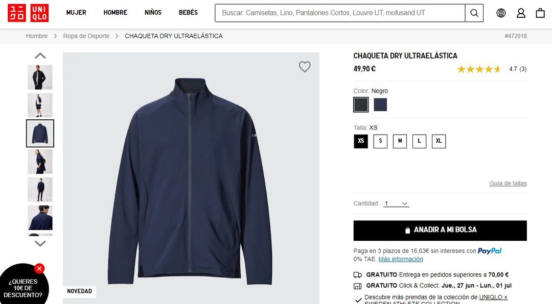 chaqueta uniqlo 