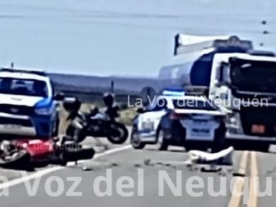 Un motociclista herido por un choque en la Ruta 22 cerca de Arroyito