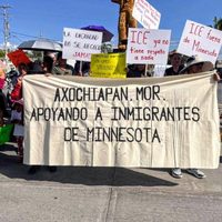 Axochiapan protesta por detenciones de migrantes en EU y expresa solidaridad a distancia (Video)
