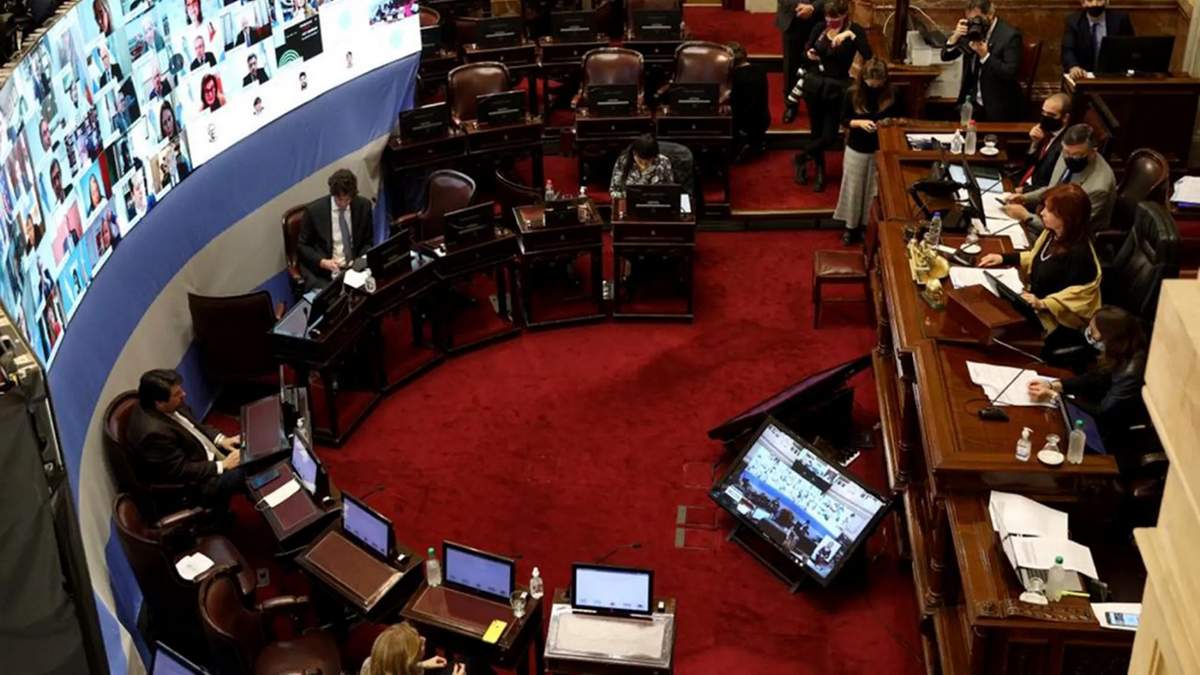 Sesión en el Senado para tratar la Ley de Alquileres. Fuente: (Twitter)