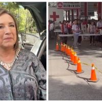 Reprochan a Xóchitl Gálvez por “hacer política” en centro de acopio de la Cruz Roja (Video)