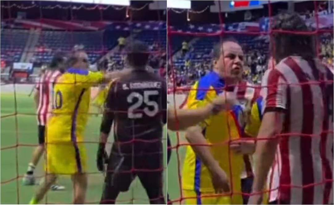 Cuauhtémoc Blanco golpea a portero de Chivas en Clásico de Leyendas